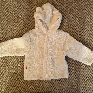 Magnetic Me Baby Cream Sherpa Jacket with Bear Ears